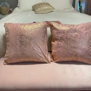 Pink/Gold Pillow Covers 1&x18